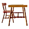 Bureau vintage et sa chaise pour enfant en bois peint