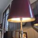 Paire d'abat jours bordeaux or
