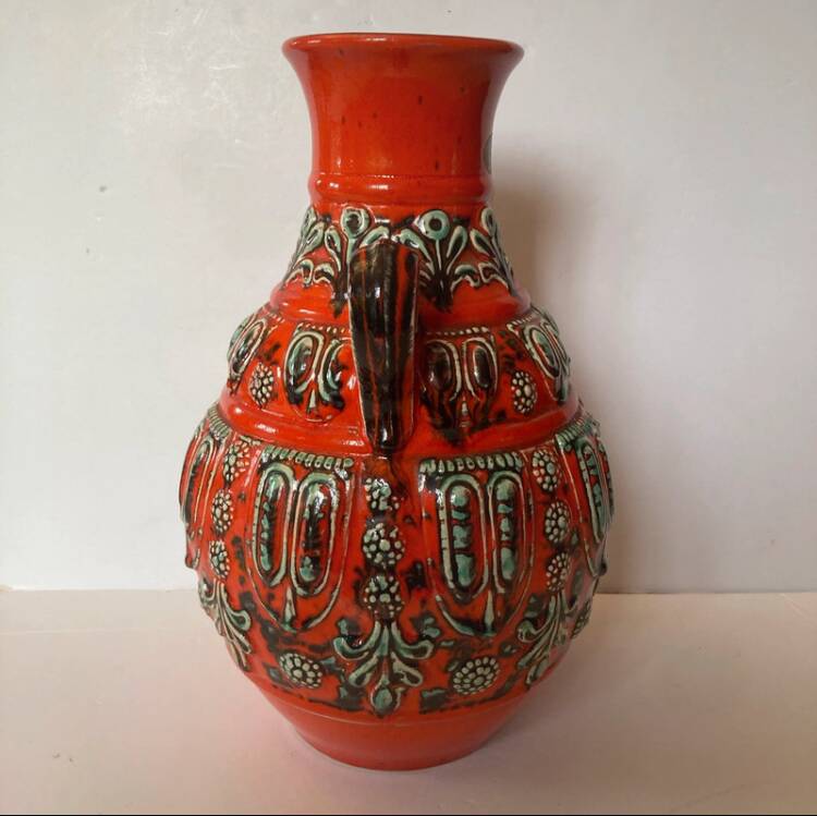 Jasba vase in orange ceramic