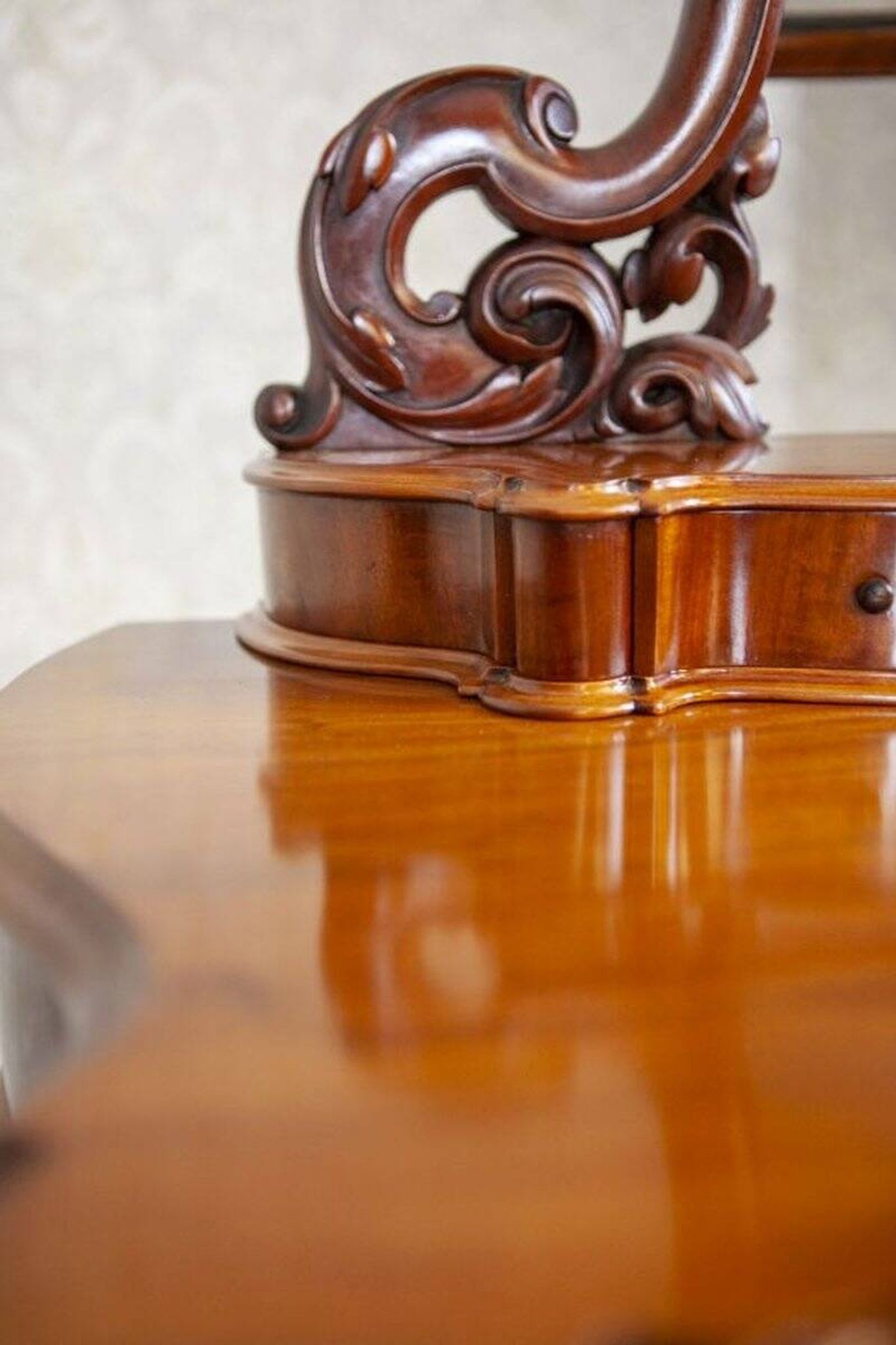 Table de coiffeuse antique en acajou, années 1890