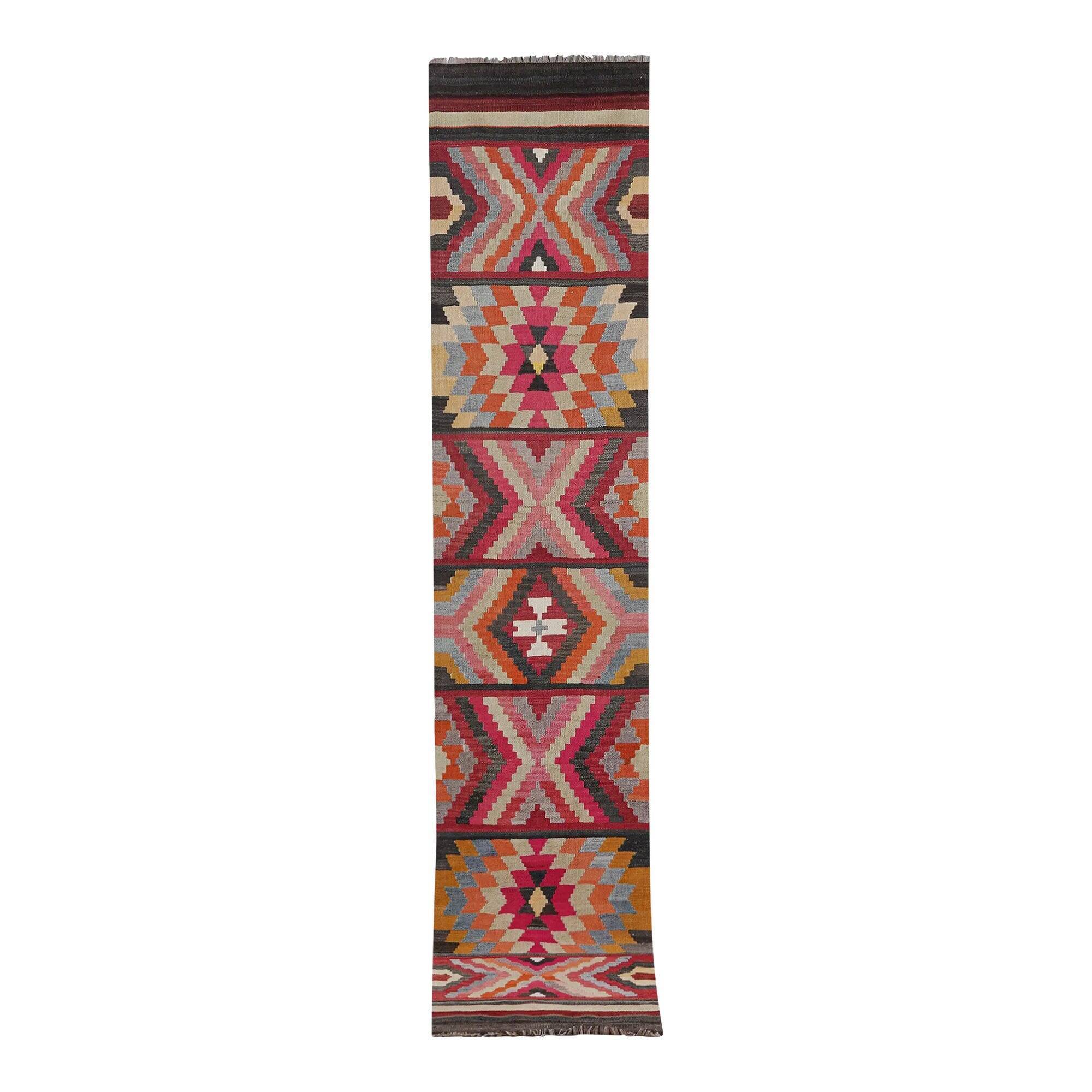 Vintage Turkish hallway rug 78x378 cm
