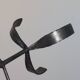 Vintage Swedish Menorah candle holder, hand-forged, in brutalist style.