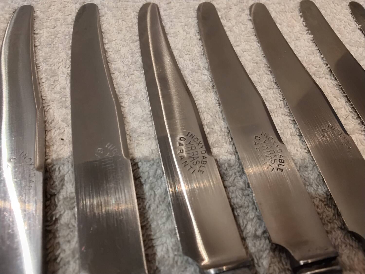 12 silver-plated metal table knives yrras style louis xvi