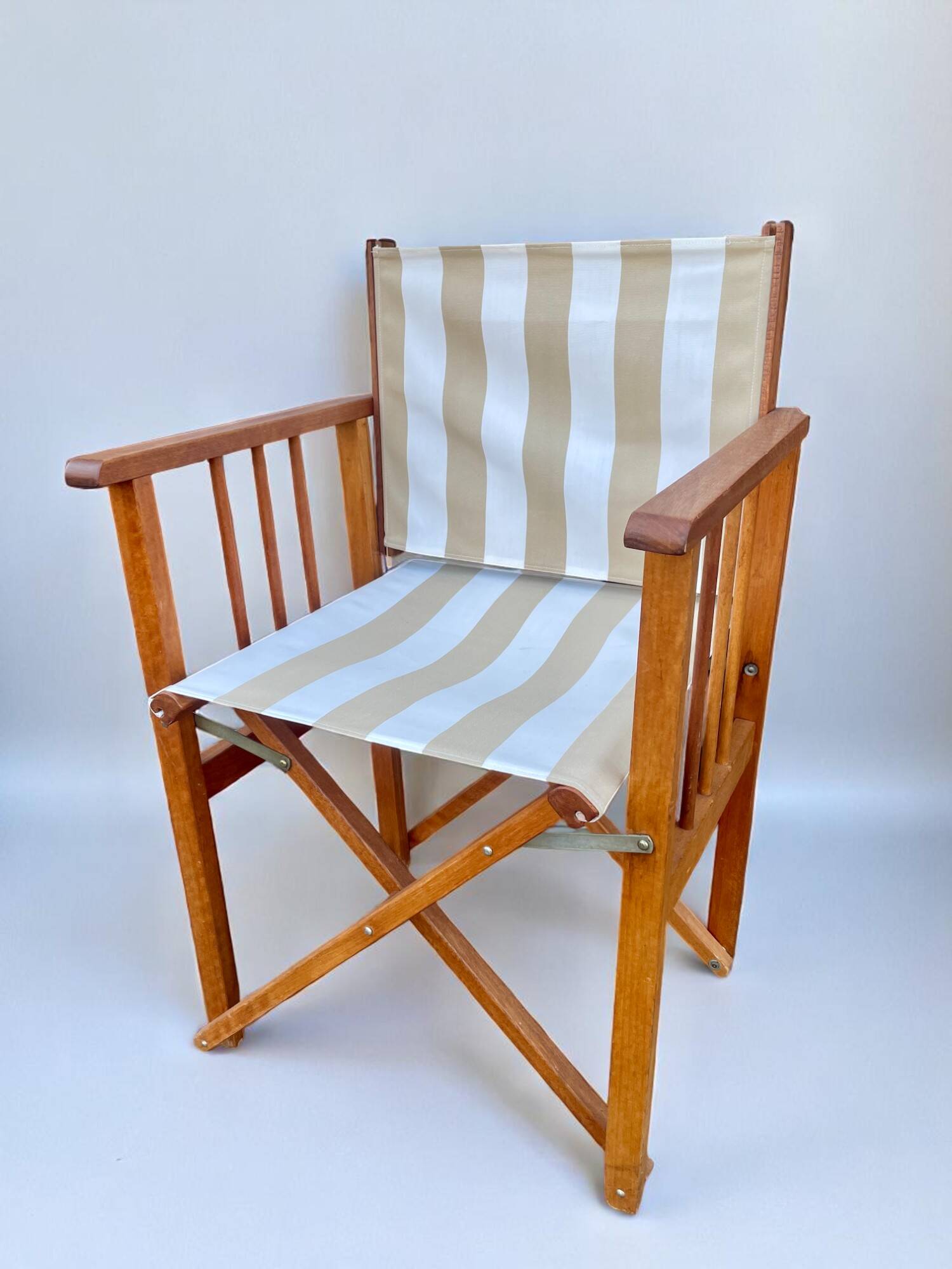 Chaise de réalisateur pliante avec tissu à rayures