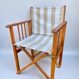 Chaise de réalisateur pliante avec tissu à rayures