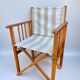 Chaise de réalisateur pliante avec tissu à rayures