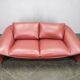 Italian Red Leather Sofa by Divanotti, Postmodern, 1990s