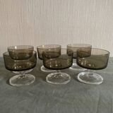 6 Luminarc smoked glass champagne glasses