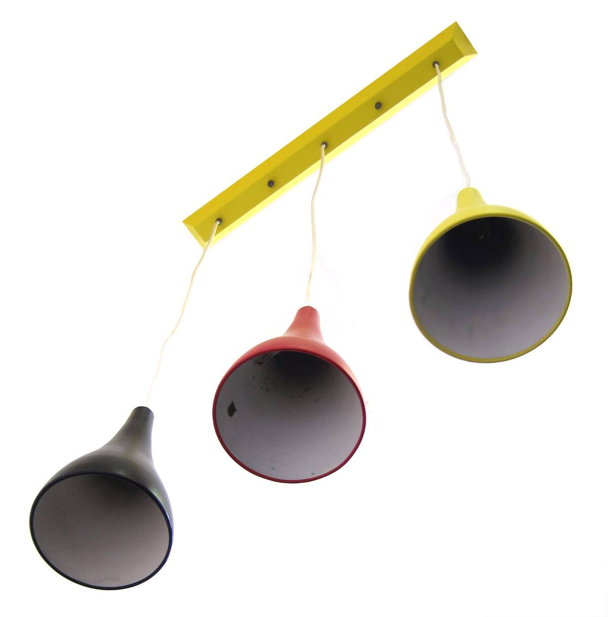 Louis Kalff – pendentif vintage Philips jaune, rouge, noir