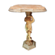 Pedestal table harness with angelot decoration in painted wood