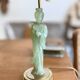Lampe avec pied statuette asiatique en jade