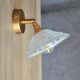 Articulated wall lampshade, satin metal stand