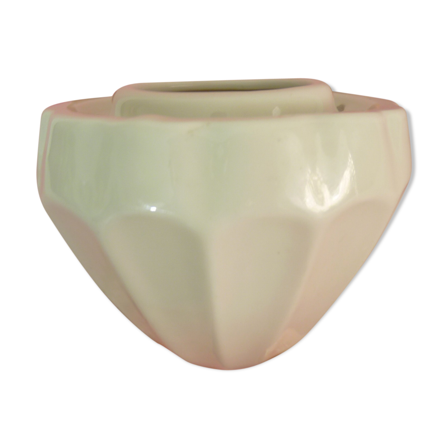 Old wall toothbrush holder or antique pencil holder, old ceramic brush pot