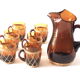 Amber glass and rattan service
