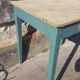 Table de ferme d'appoint patine turquoise