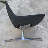 Lounge armchair arper catifa 60 leather grey 4 feet aluminum swivel