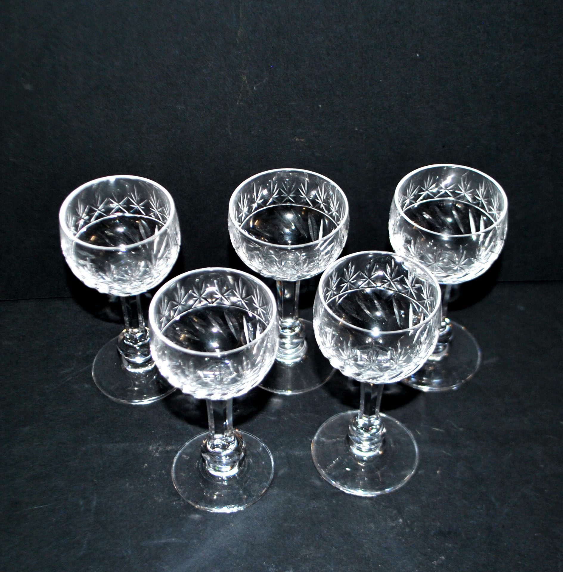 SAINT-LOUIS Set of 5 crystal liqueur glasses model 1930 METRA Size 4593