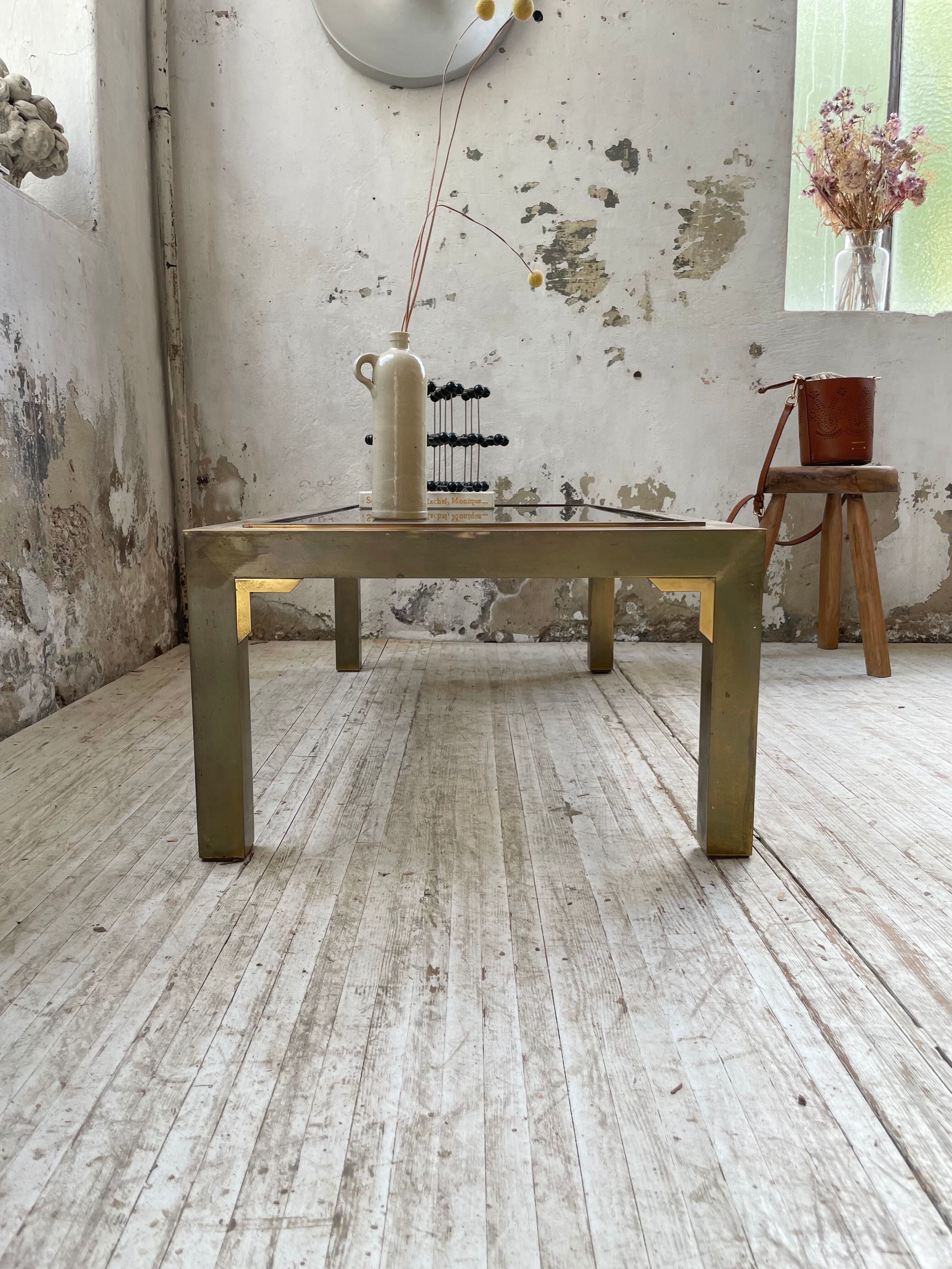 60s brass coffee table