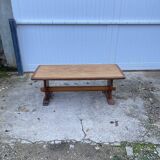 Rustic oak farmhouse coffee table, monastery style, 1950s
