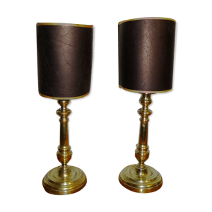 Paire de lampes en laiton