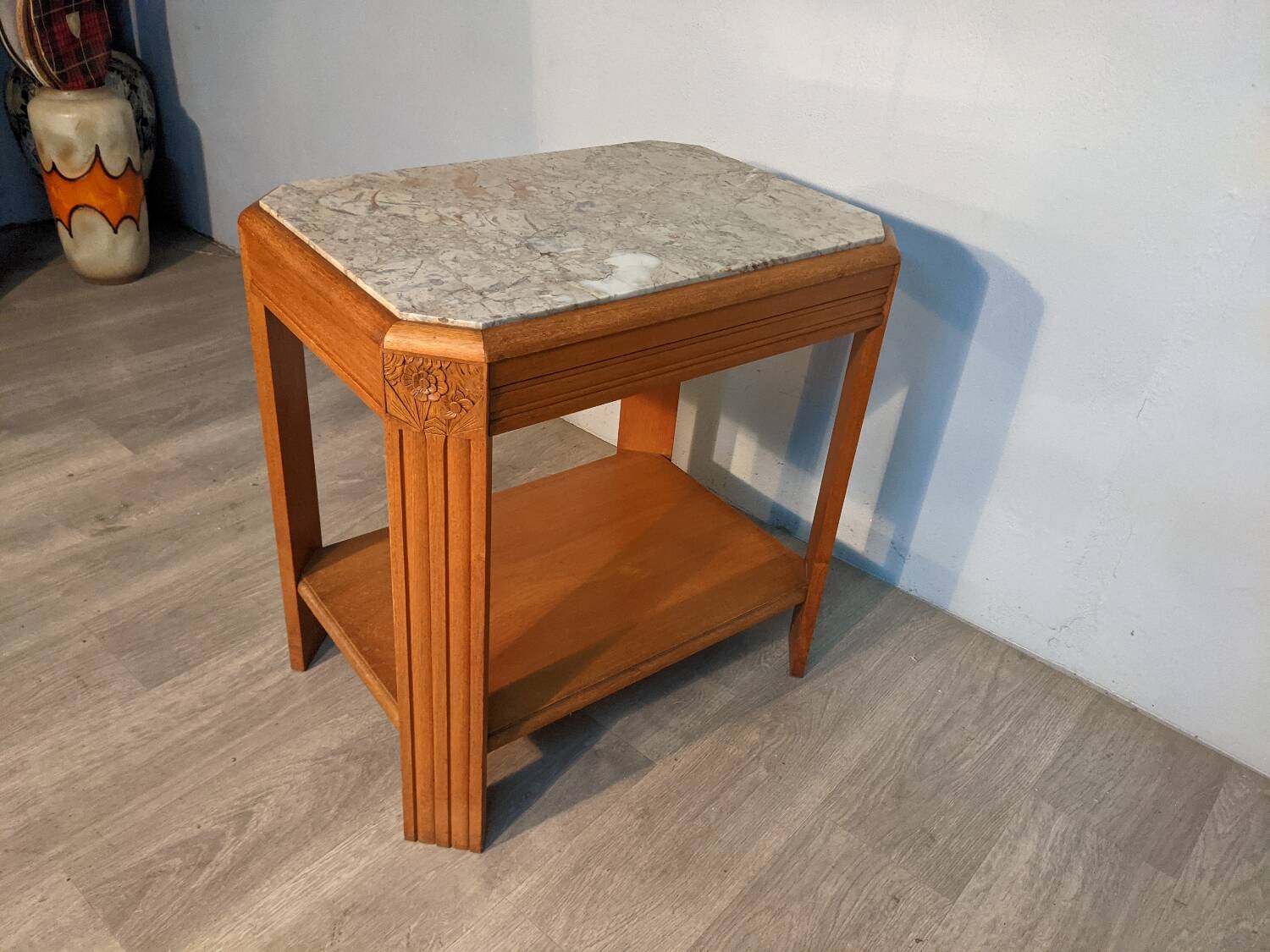 Table d'appoint art déco plateau marbre