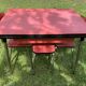 Formica table with 2 chairs and 2 stools