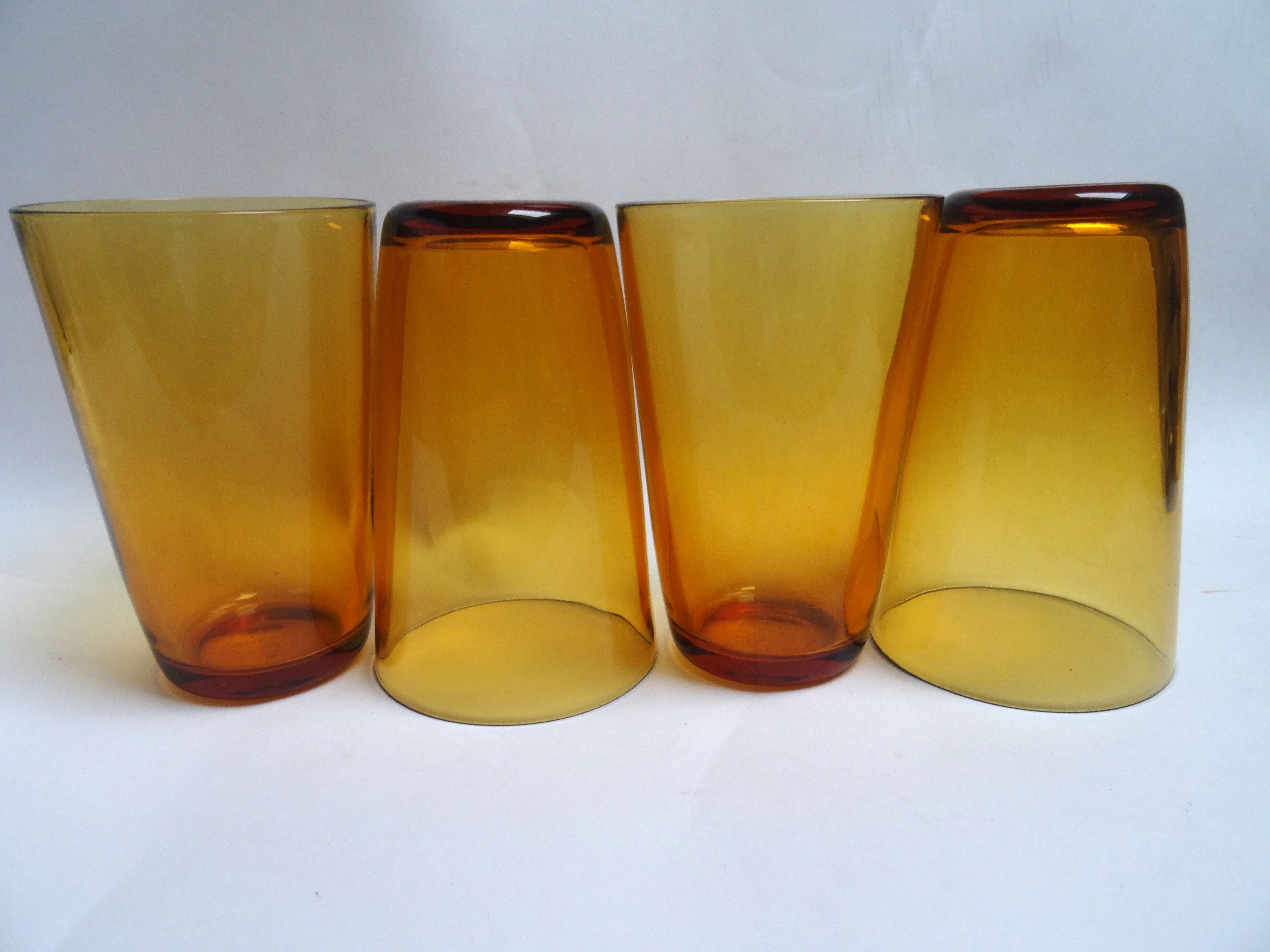 4 Vereco amber glasses