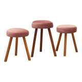 Set of three pink footstools, Danish design, 1960s, production: Denmark