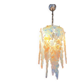 Lustre Murano attribué à Mazzega, verre à stalactites, Italie 1970
