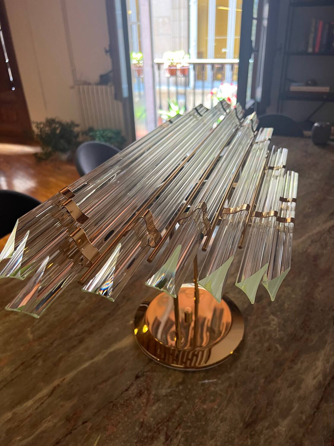 Vintage 1960’s Venini Style Murano Glass Ceiling Chandelier Light