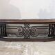 Old fireplace bench, wrought iron leather and oak