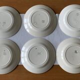 6 assiettes plates anciennes en faïence de Choisy-le-Roi