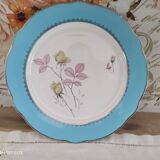 Round dish K&G Lunéville Badonviller France marli light blue floral decoration