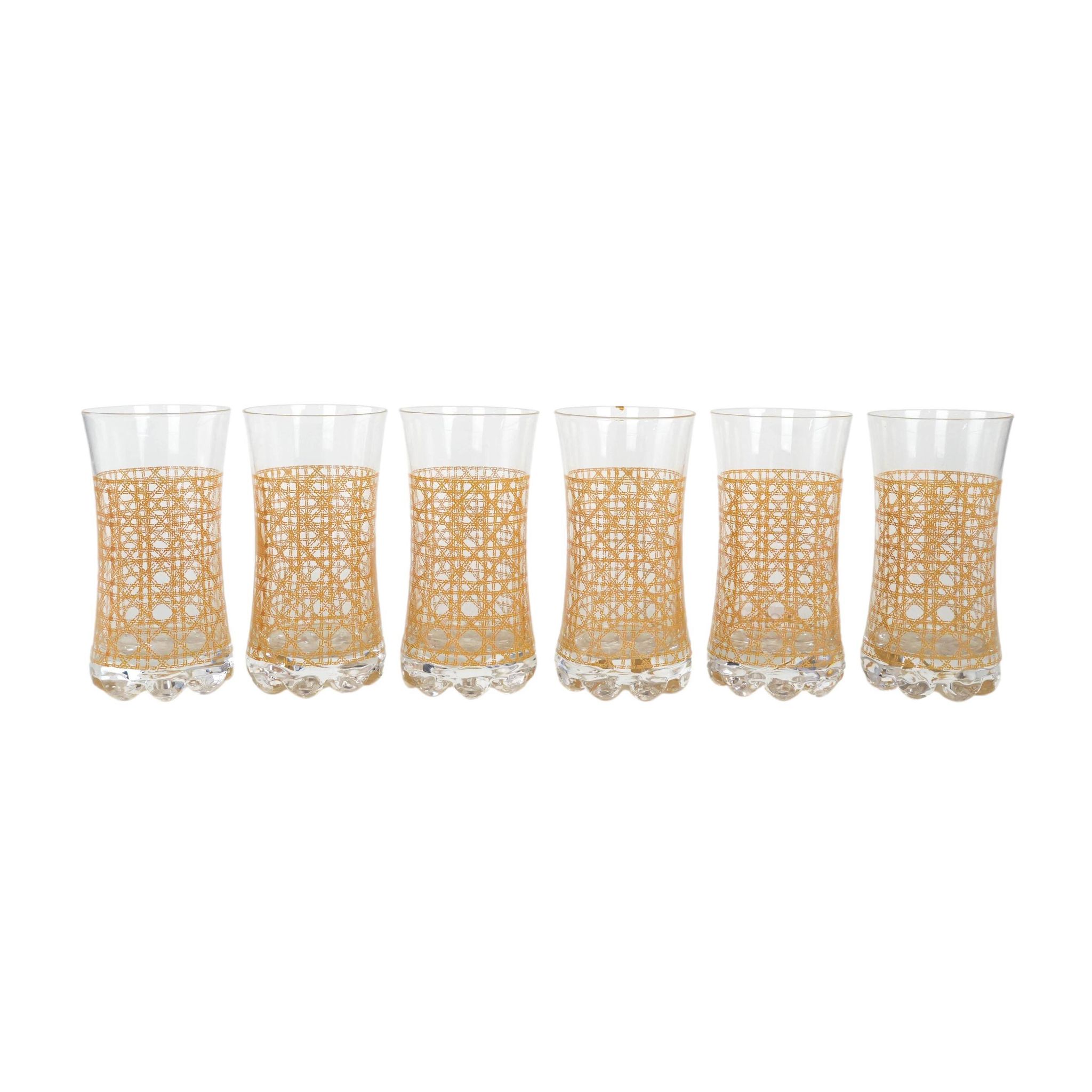Set of six glasses, Italian design, 1960s, manufactured in Italy