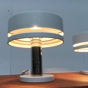 Minimalist table lamps from the German mid-century space age by Kaiser Idell / Kaiser Leuchten, 1960s, set of 2.