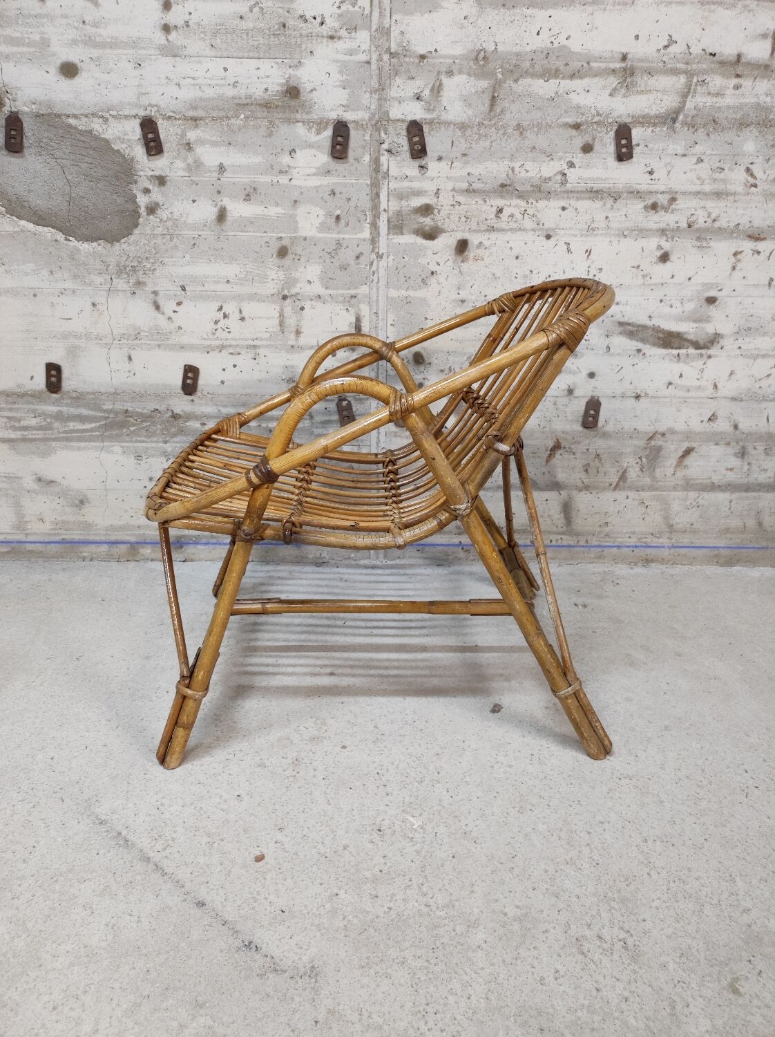 Vintage rattan armchair