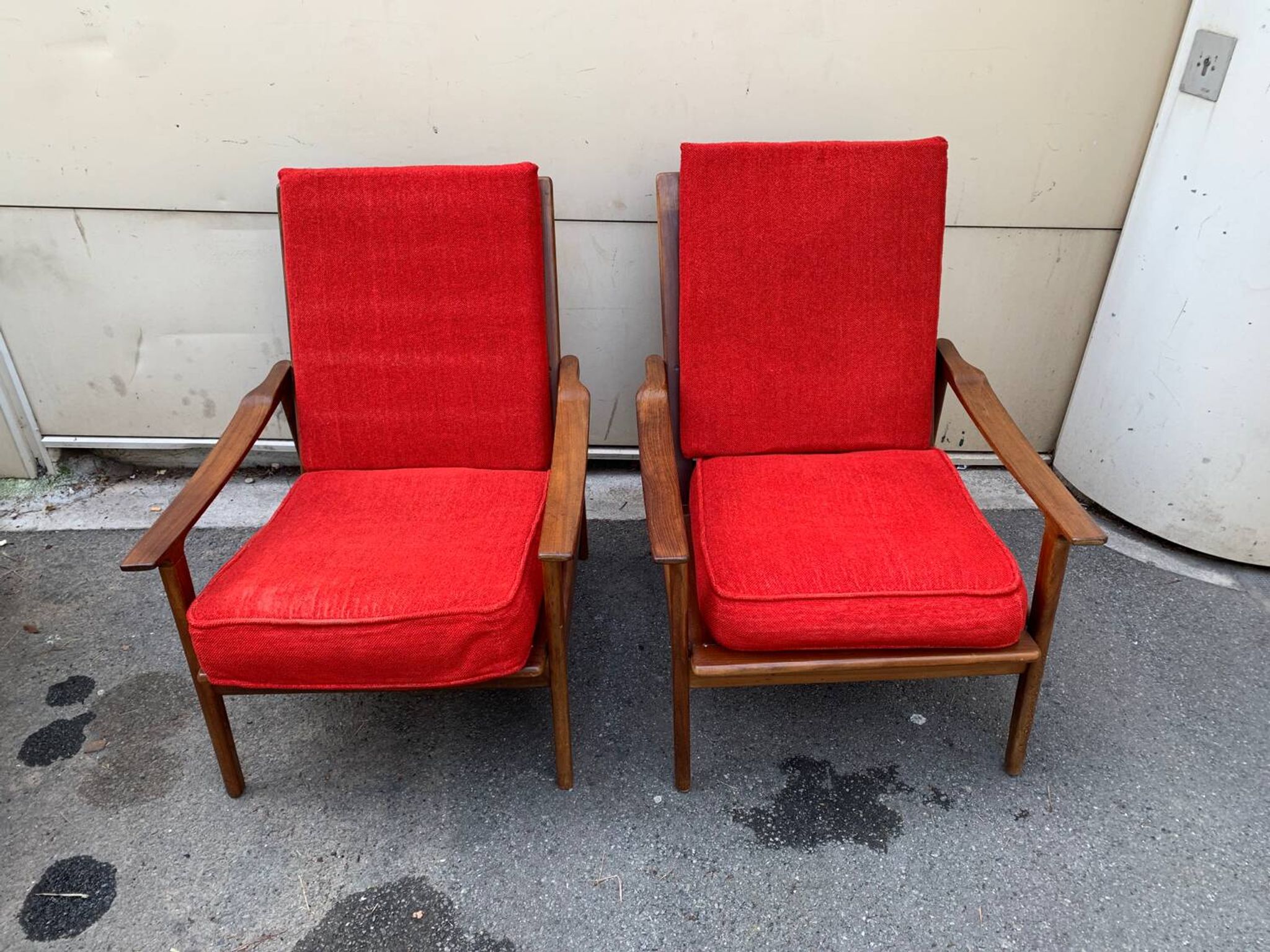 Paire de fauteuils en teck style scandinave, années 70