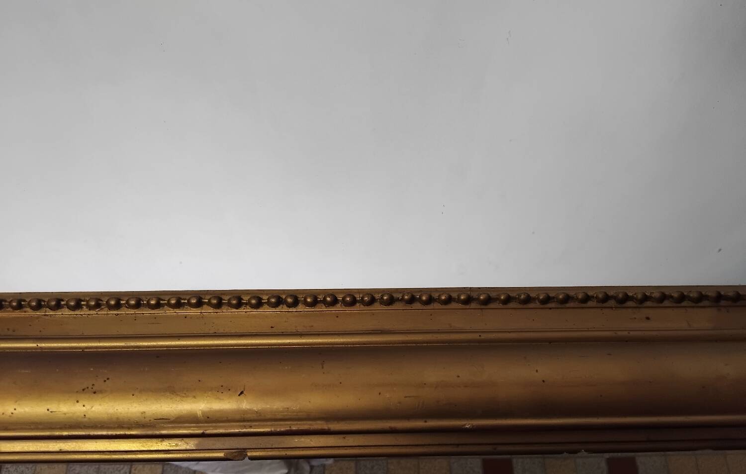 Antique wooden and plaster mirror 69x93cm
