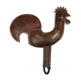 Rooster in wall lamp copper beautiful work of dinanderie 58x53 cm