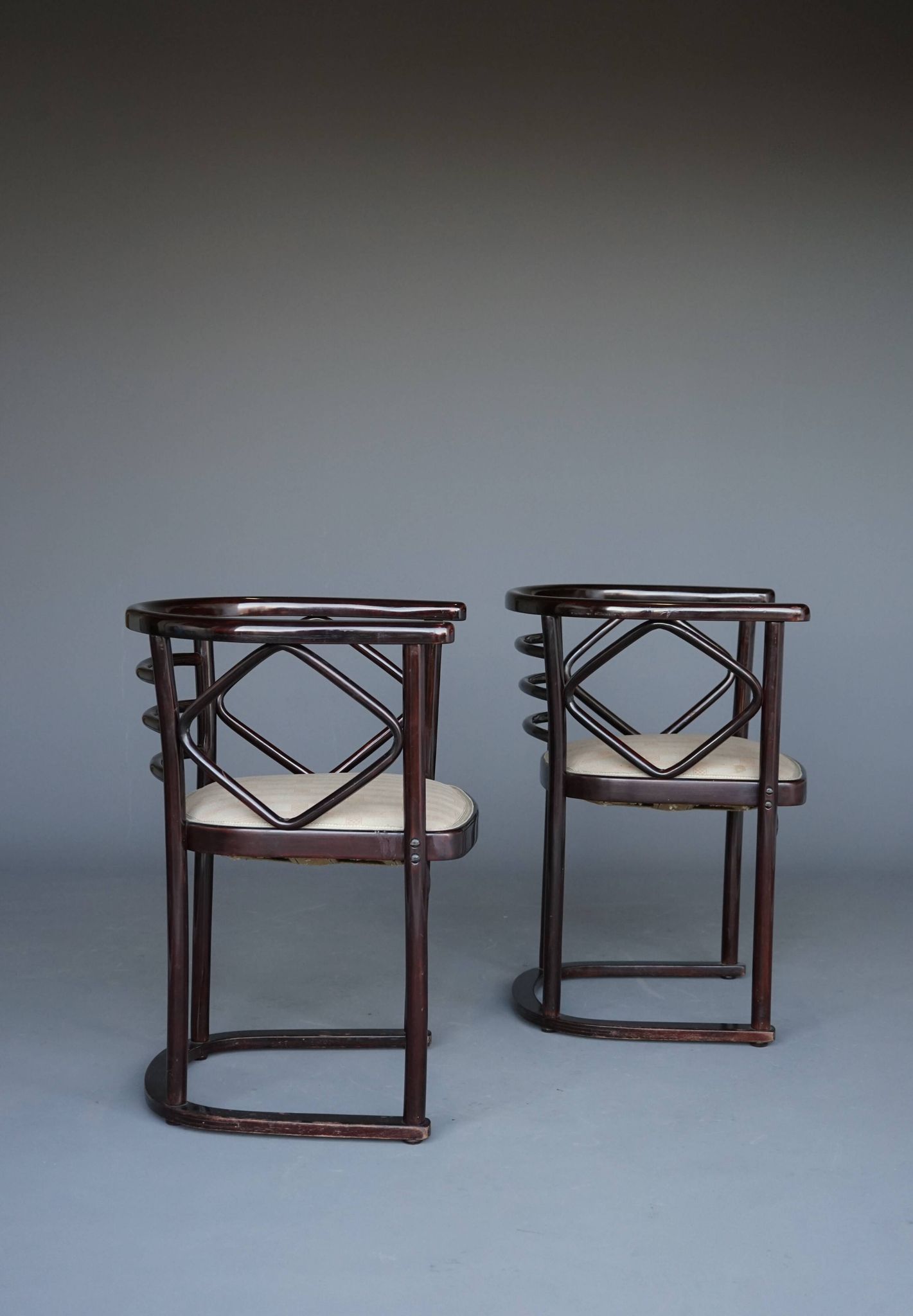 Model 728 'Fledermaus' chairs attributed to Josef Hoffmann for J & J Kohn,