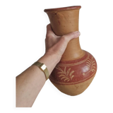 Vase terre cuite artisanal ancien