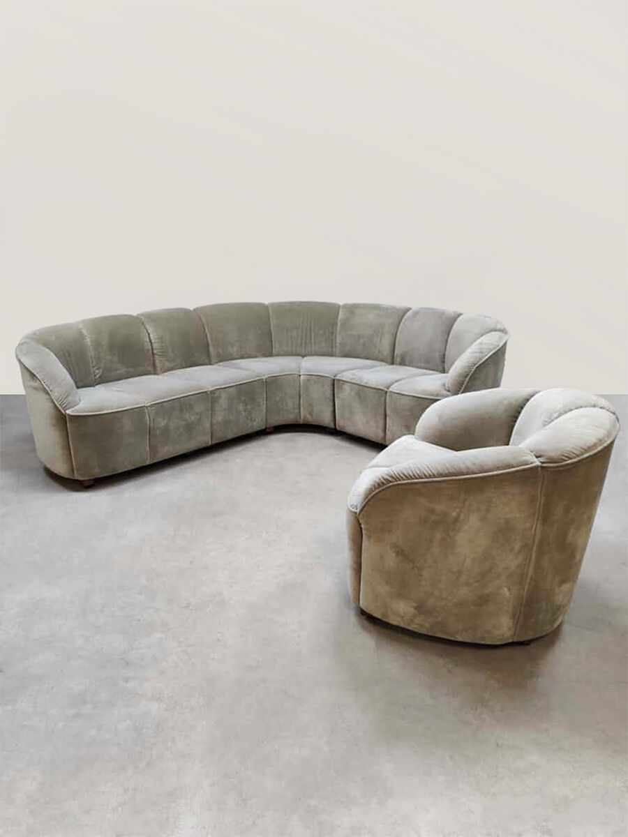 Vintage modular rounded sofa chair Piccolino Walter Knoll