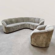 Fauteuil et canapé modulaire vintage arrondi Piccolino Walter Knoll