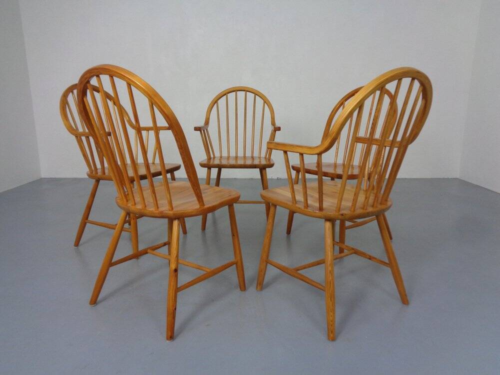Pine Chairs by Erik Ole Jørgensen, Set of 5