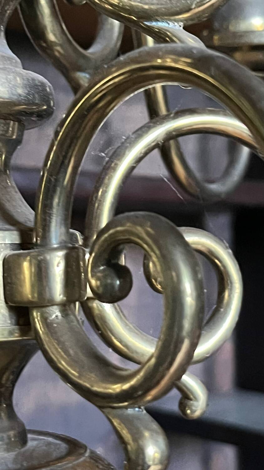 Dutch style brass chandelier 10 candles