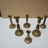 Set of 6 brass candlesticks