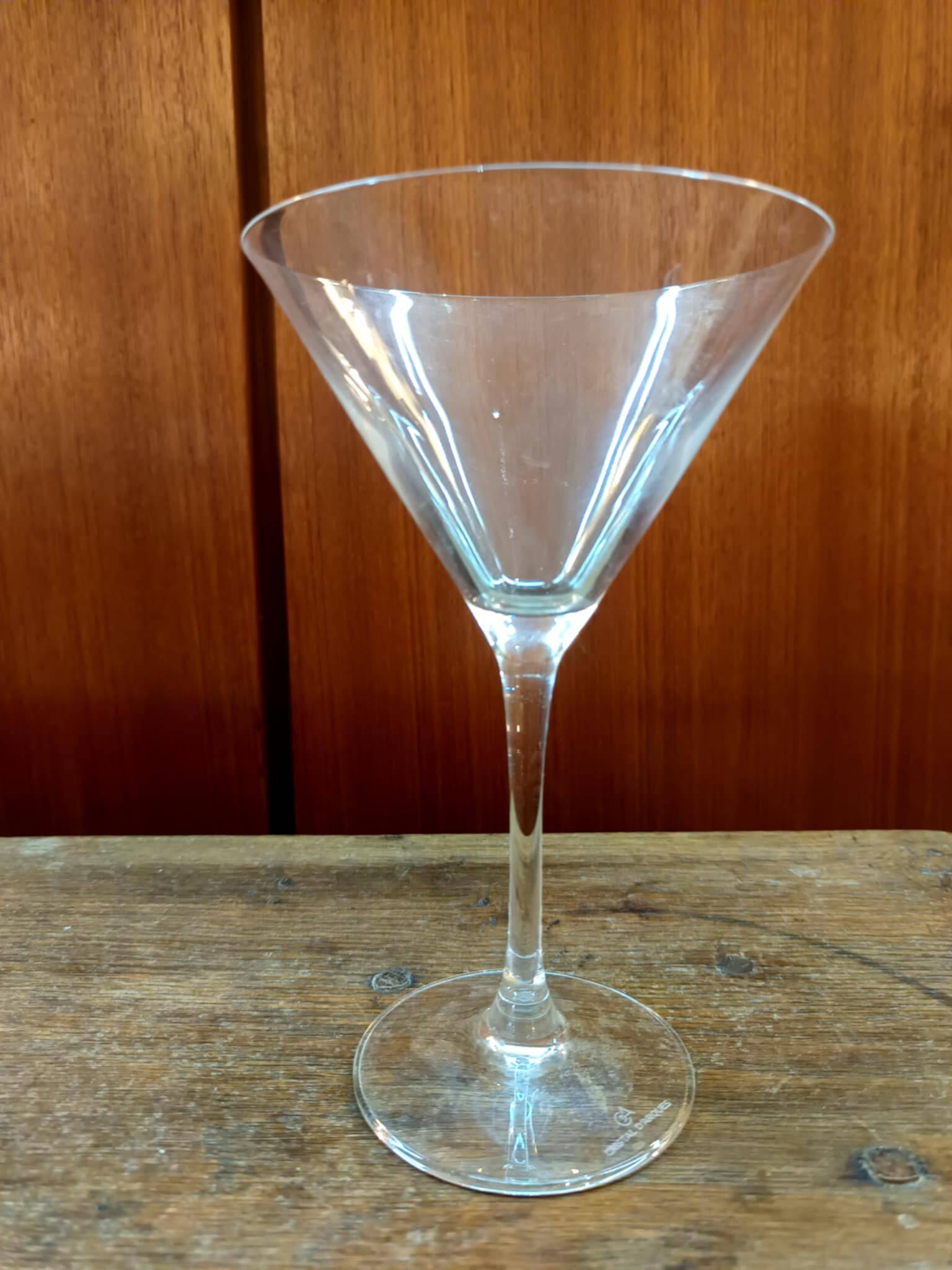 Six Cristal d'Arques martini cocktail glasses