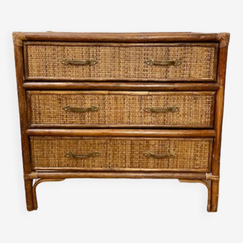 Wicker and rattan chest of drawers