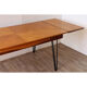 Vintage extendable dining table in wood and metal base, 1950