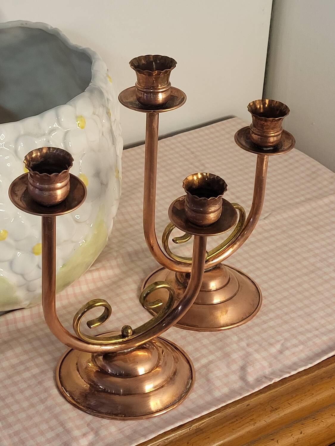 Copper candle holder